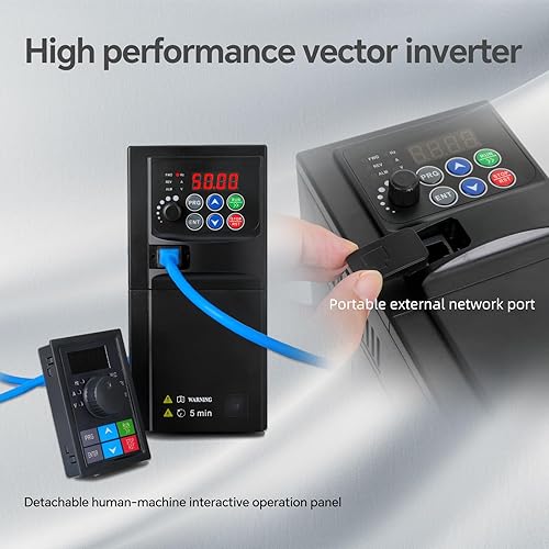 Miniatura 4 de Inversor VFD 1ph 220V Entrada a 3ph 380V Salida 0.75-5.5KW Convertidor de frecuencia Variable Unidad de frecuencia para control de velocidad del