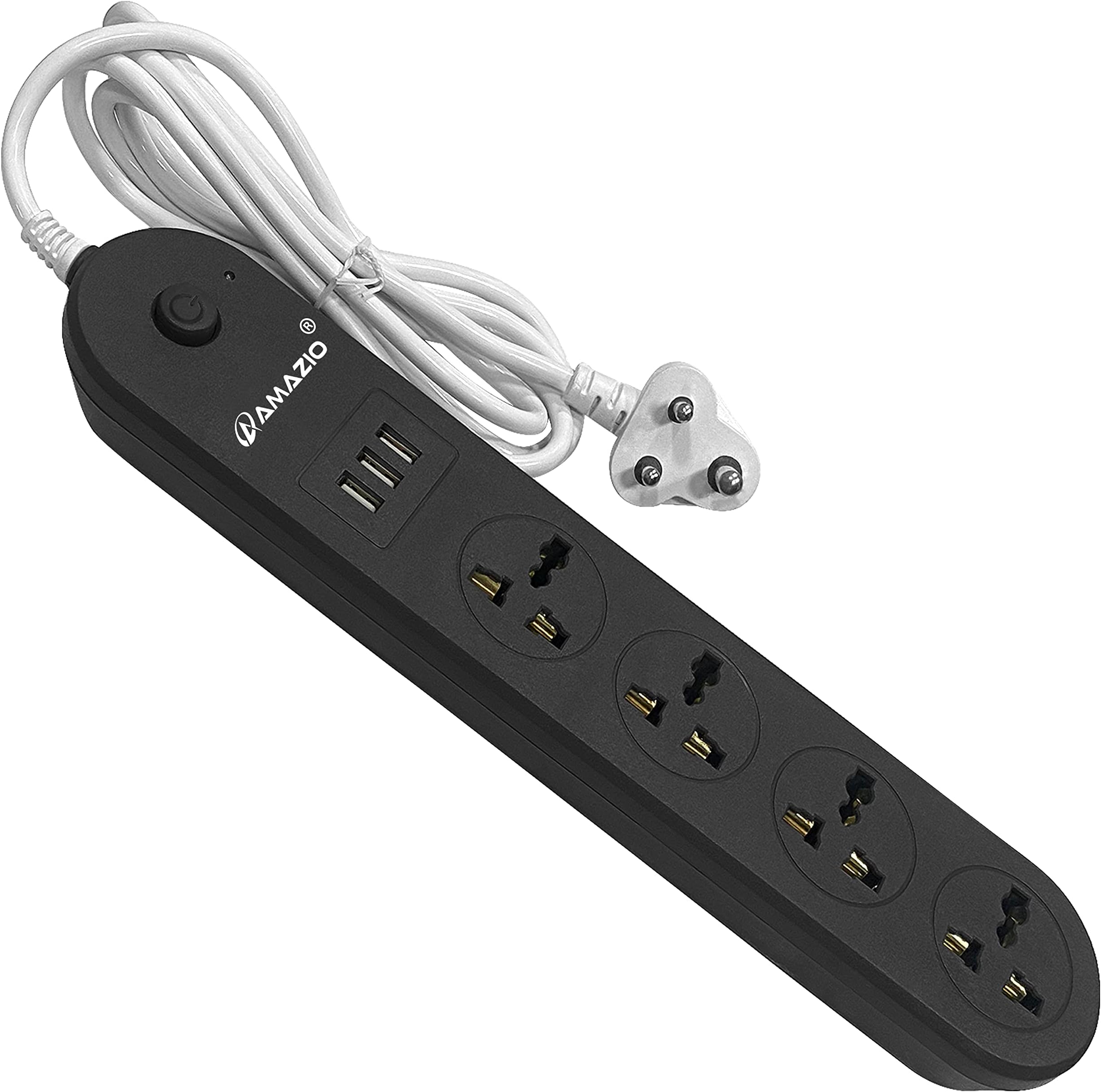 AMAZIO Extension Board with USB [ Shock Proof ] [ FIRE Proof ] [1.9 MTR