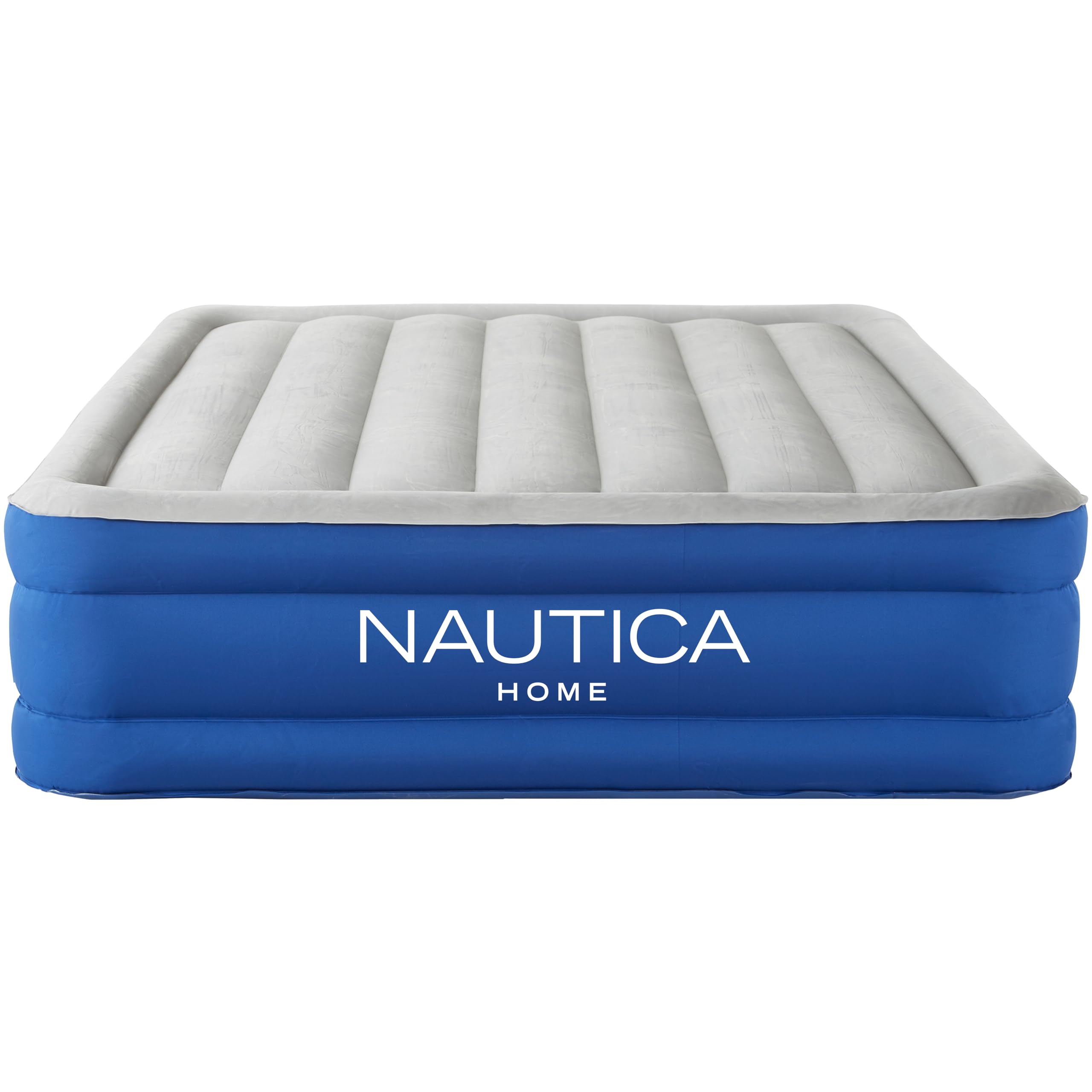Nautica Home 17" Plushaire Size Queen Air Mattress with Pillow Top - Built-in Pump, Vertical Beams Construction, DuraTex Puncture-Resistant Vinyl,