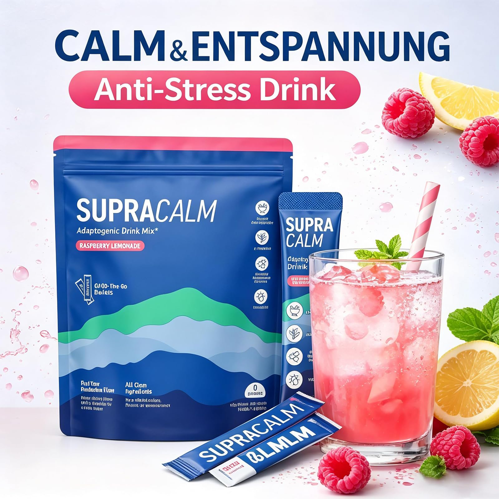 Supercalm Cortisol, Lot de 20 Supercalm Cortisol, Poudre Naturelle de Cortisol pour Abaisser le Cortisol, Pour Détente & Concentration (1)