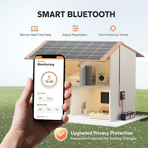 Vista 6 de LiTime MPPT Controlador de carga solar (Bluetooth) – Regulador de panel solar -150 V, 100 amperios, 12/24/36/48 voltios para LiFePO4 y batería