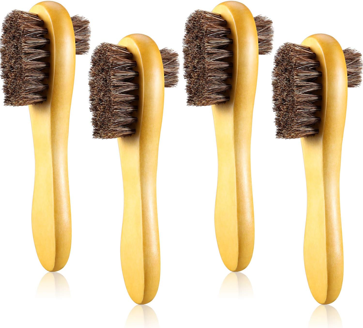 4 Pieces Shoe Polish Dauber Horsehair Polish Shoe Brushes