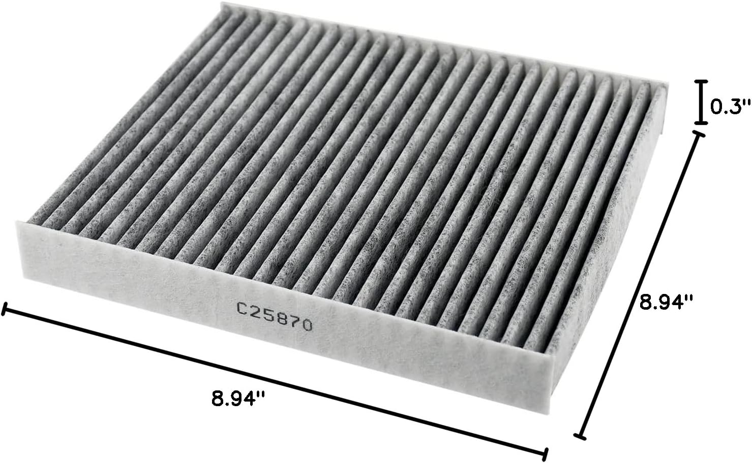 C25870 Premium Cabin Air Filter with Activated Carbon For 08-16 Chrysler Town & Country, 08-19 Dodge Grand Caravan, 09-14 VW Routan, Nissan GT-R Titan XD Armada, Infiniti Vehicle CF10743