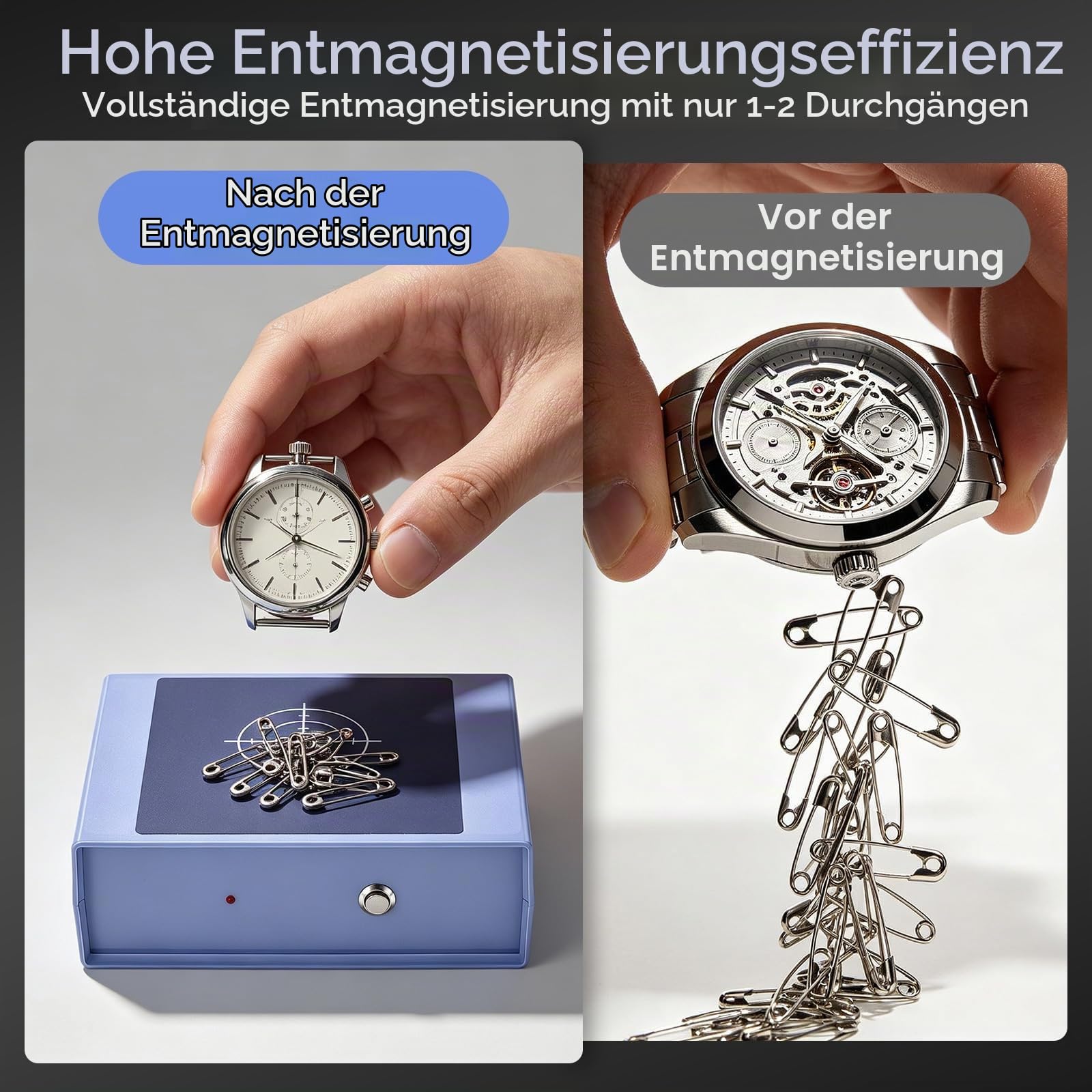 Uhr Entmagnetisierer, Elektrischer Armbanduhr Entmagnetisierung Mechanischer Armbanduhr Entmagnetisierer Maschine 220V Professional Quarzuhr Reparetur Werkzeug Mechanical Quartz Uhr Demagnetizer
