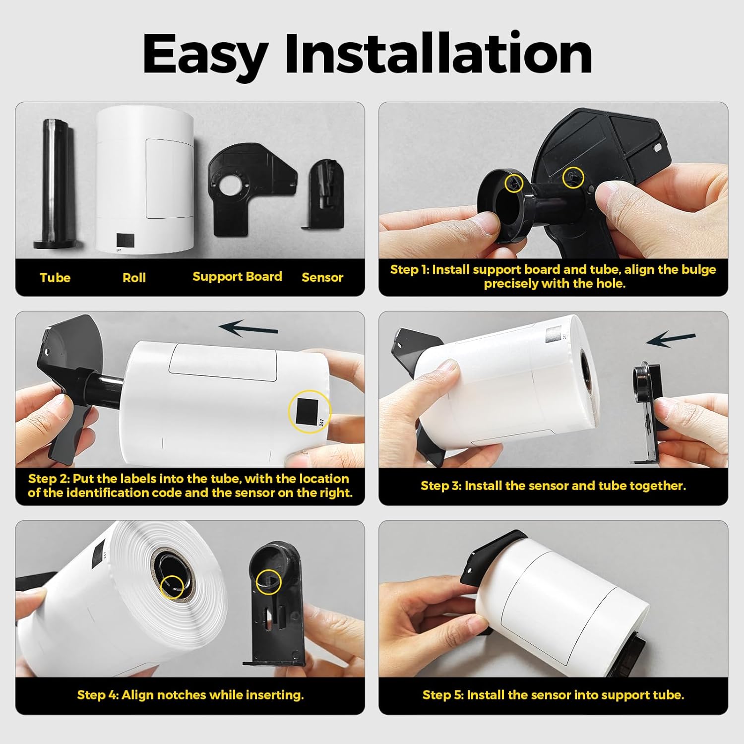 DK-1247 Shipping Labels Compatible with QL-1110NWB-QL-1100 - (4.07" x 6.4") 180 Labels/Roll, Includes 12 Rolls of Die-Cut Labels with 1 Detachable Frame, Fit for Brother QL Printers - Image 5