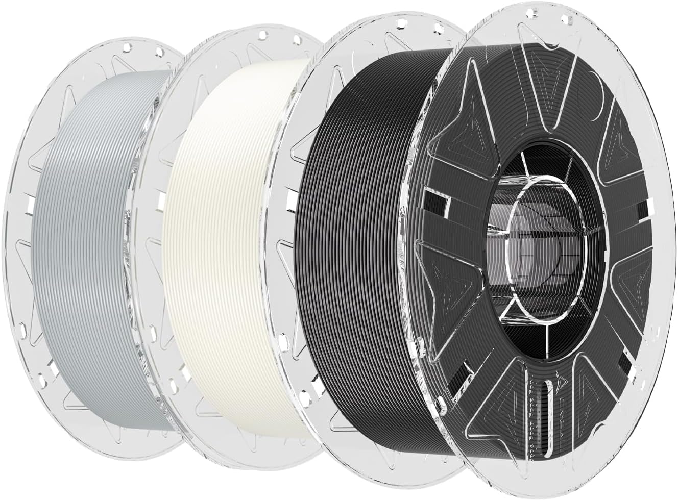 Creality RFID PLA Filament 1.75mm Bundle 3Kg Black White Grey, 3D Printer Filament PLA for High Speed 30-600mm/s, Fits for Most 3D Printers