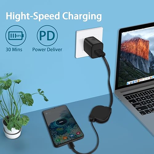 Miniatura 2 de Cable USB C, paquete de 3.3 pies retráctil Android cargador de coche, cable USB tipo C de carga rápida para iPhone 1515 Pro15 Pro Max, Samsung