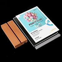 Vista 4 de 5x7 Inch Acrylic Sign Holder with Wood Base Vertical and Slant Displays(6 Pack 5*7")