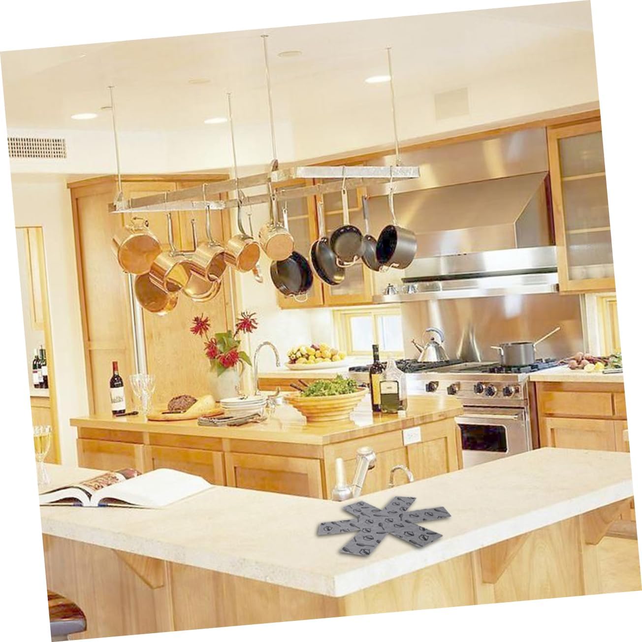 1Bag Heat Resistant Non Woven Fabric Pot Bottom Protectors Non Slip Table Mats for Kitchen Use Grey