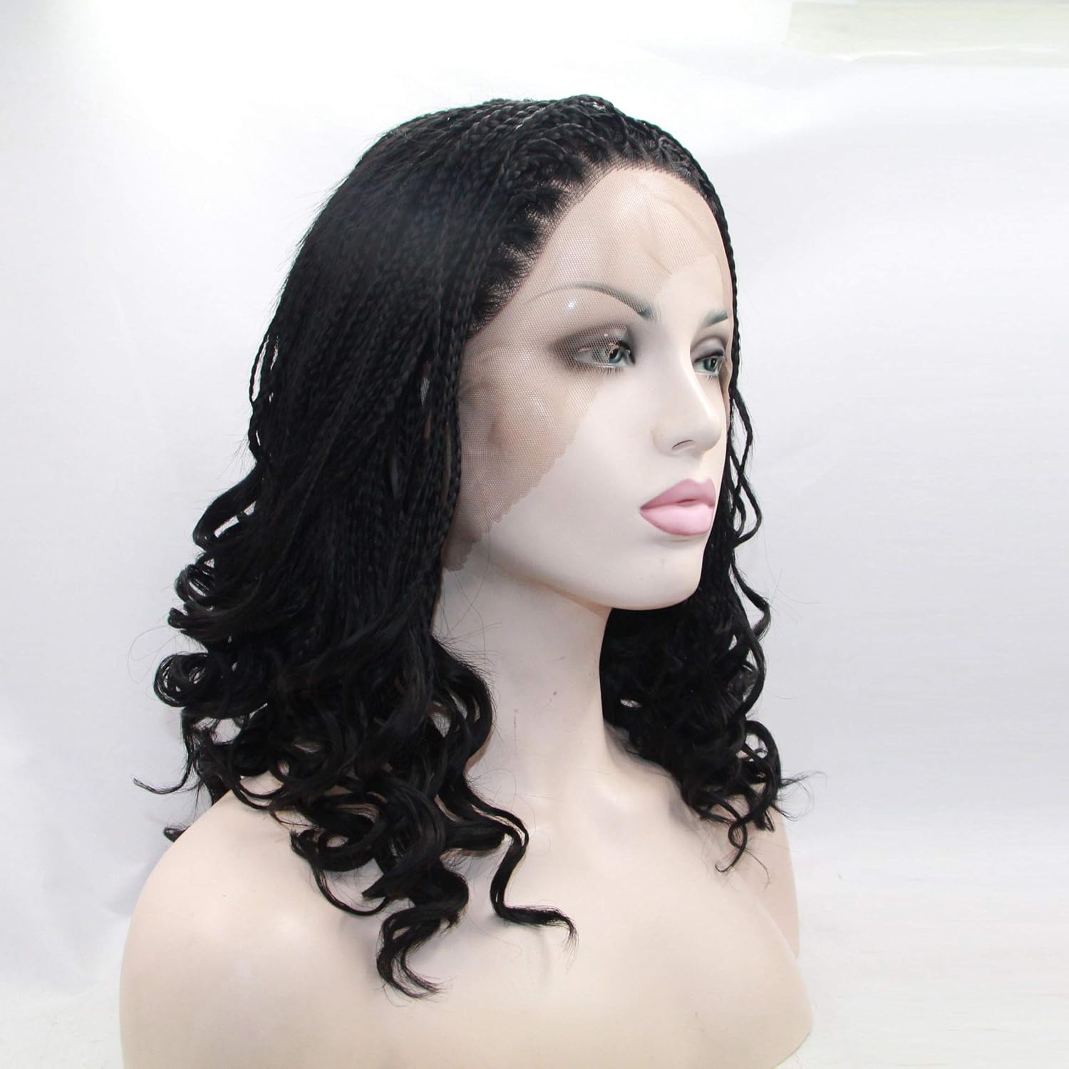 xiweiya Ombre Copper Brown Braid Wig 100% Hand Crochet Braided+Curly+Wig Synthetic Lace Front Cornrow French Braid Wigs with Baby Hair for Women Drag Queen…