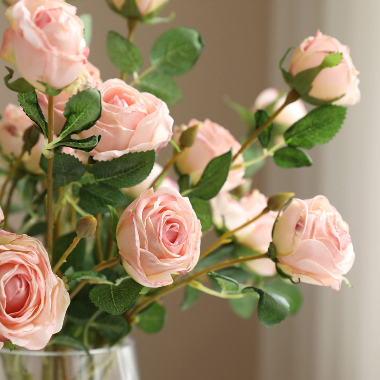 Bouquet Di 60 Rose Artificiali In Seta Rosa – 6 Mazzi Con Steli Per Decorazioni Fai Da Te, Matrimoni, Centrotavola E Regali