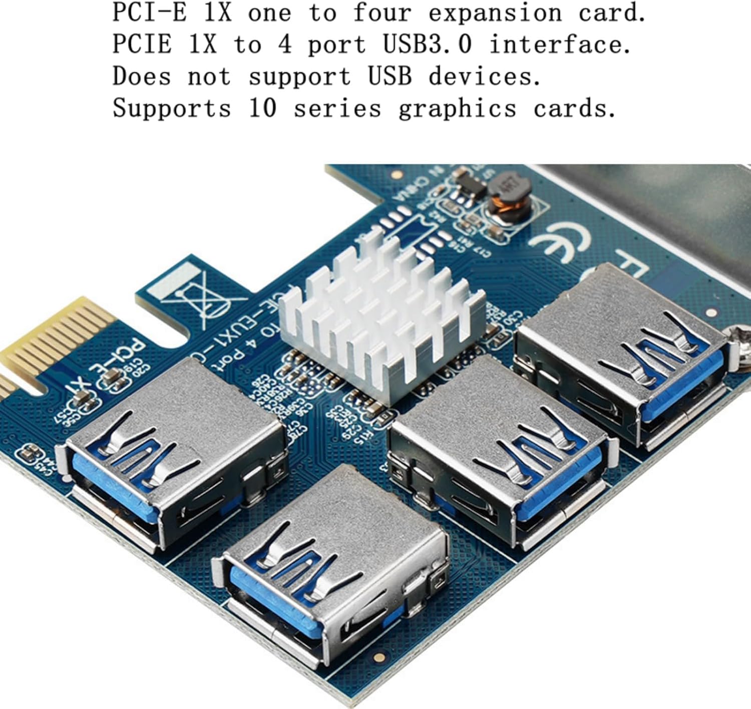 PCI-E X1 to 4 Port PCI-E USB3.0 X16 Graphics Card Expansion Board Card,PCIE X1 to X16 USB3.0 Graphics Card Extension Cable