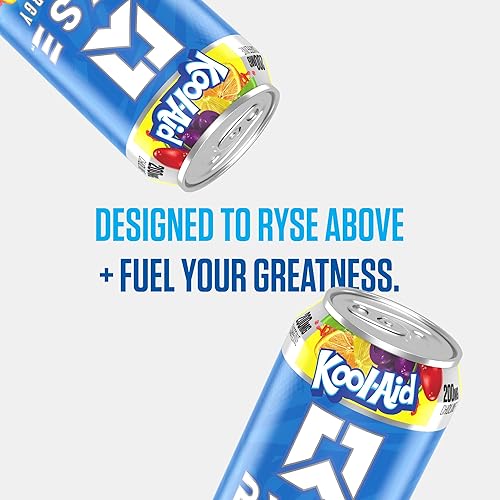 Miniatura 6 de RYSE Fuel - Bebida energética sabor Kool-Aid Ponche Tropical - Sin azúcar, sin gluten y vegana - 200 mg de cafeína natural, taurina y colina para