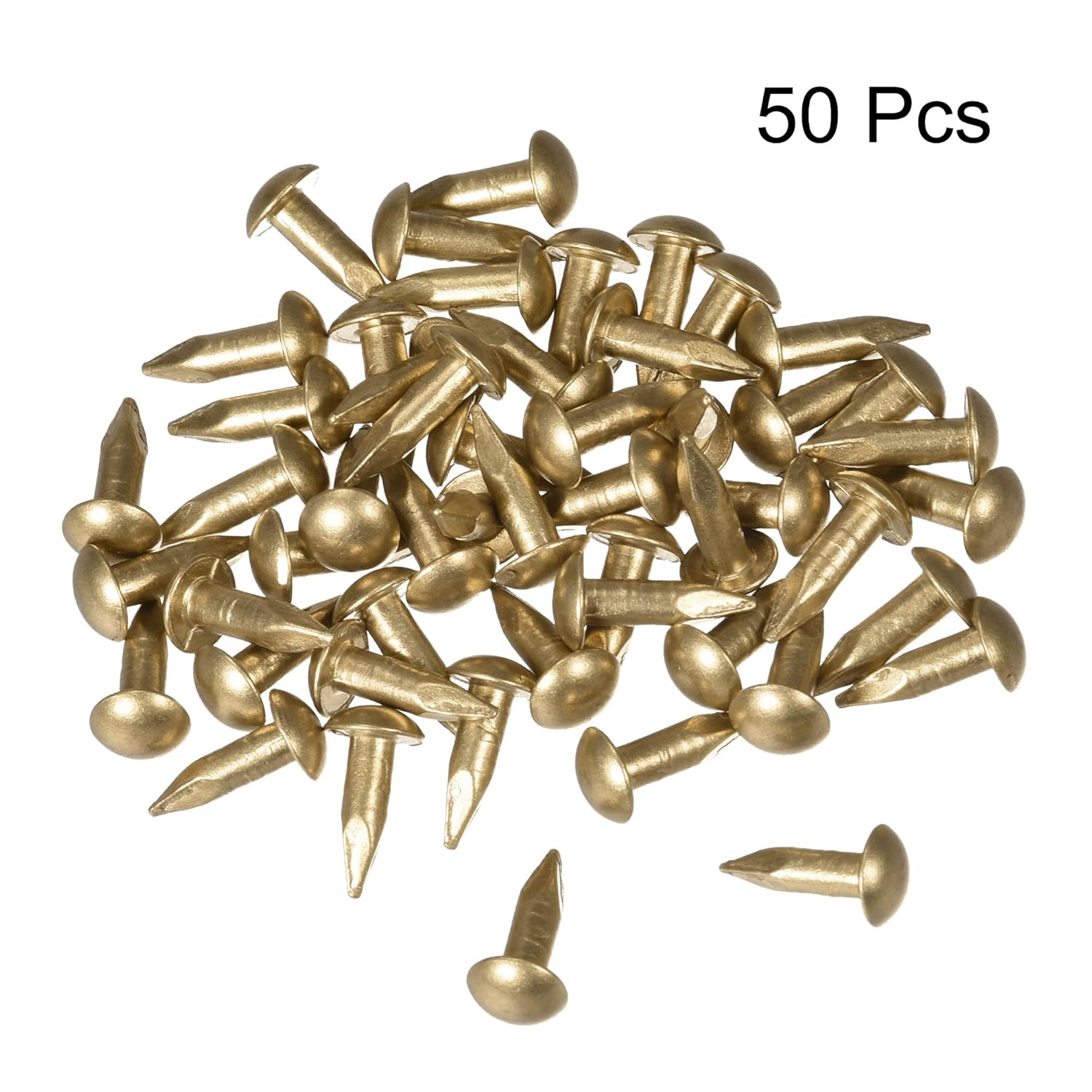 uxcell Small Tiny Brass Nails 3x10mm for DIY Decorative Pictures Wooden Boxes Household Accessories 50pcs