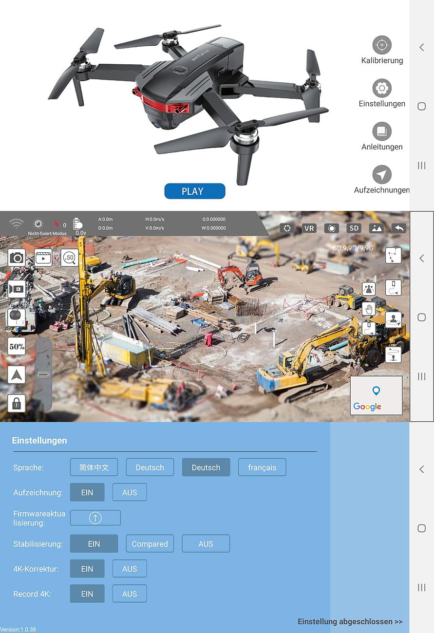 Simulus Drone GPS pieghevole GH-290.fpv con videocamera 4K, gimbal a 2 assi, motore brushless e Wi‑Fi