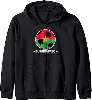 Burkina Faso Soccer Team Burkina Faso Flag Jersey Football Zip Hoodie