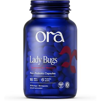Ora Organic Probiotic for Women with L. crispatus, 6 Clinically Studied Lactobacillus Strains for Vaginal, pH & Urinary Tract Health, Organic Prebiotic, 60 Capsules, 30-Day Supply