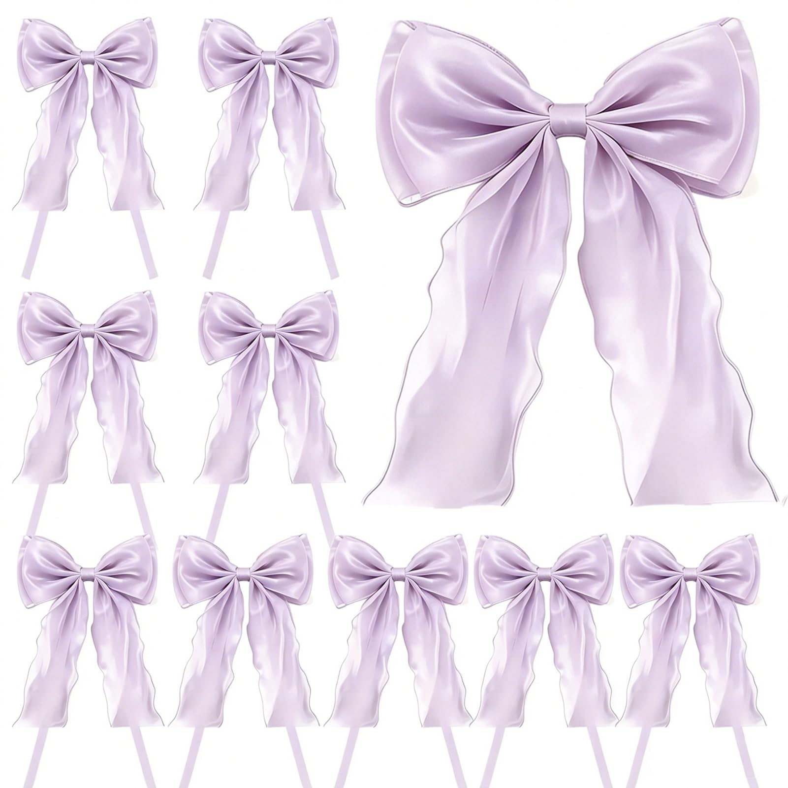 Embrasses en Soie pour Rideaux : Lot de 10 Nœuds Violets Élégants Décoration
