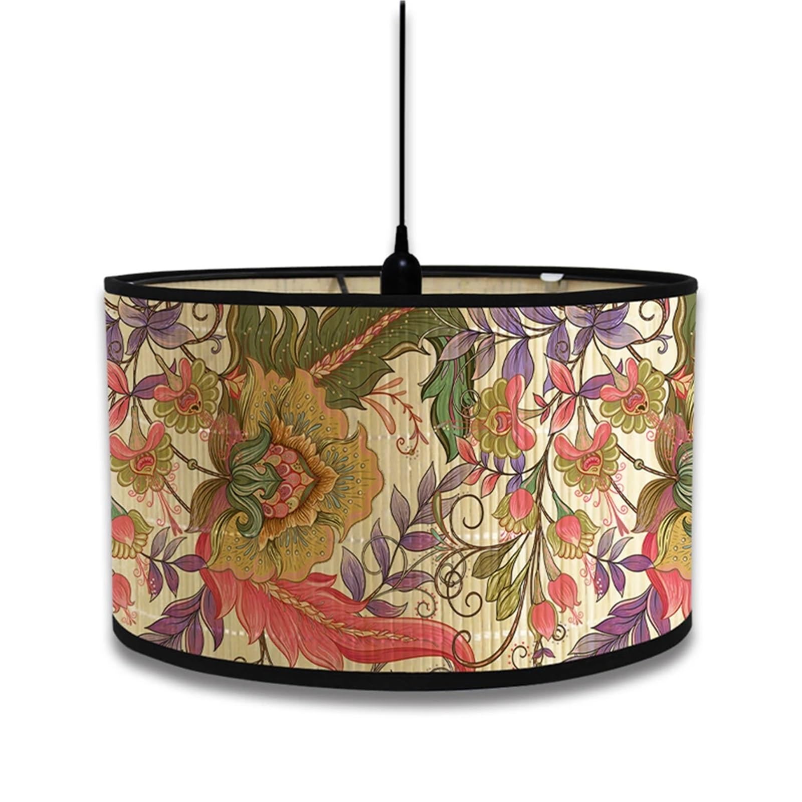 Lopjggyf Color2 Lampshade Handmade Vintage Pendant Chandelier Floor Retro Hangable Lamps Wall For Lamp