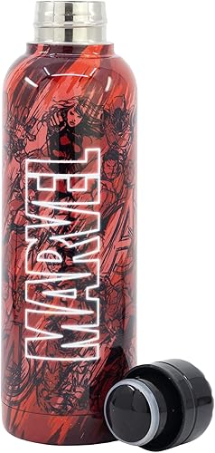 Miniatura 2 de Marvel - Botella de agua reutilizable con doble aislamiento de acero inoxidable de 17.4 fl oz