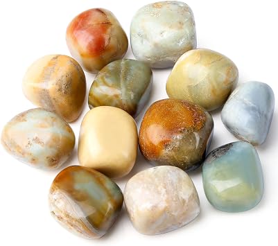Amazonite Crystals Healing Crystal Stones Set | DUQGUHO Natural Crystals Bulk Irregular Stones 0.45 lbs