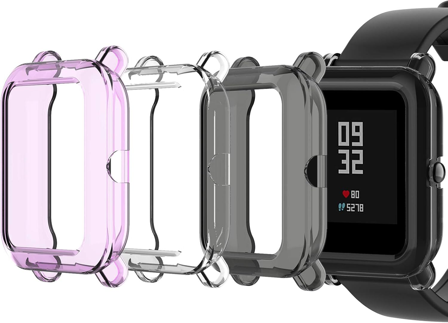 Amazon.com: YoYaFe Amazfit - Carcasa protectora para reloj Amazfit GTS 2  Mini, Pop Pro, Pop, Bip U, Bip S, Bip Lite, Bip (negro/blanco/morado) :  Electrónica