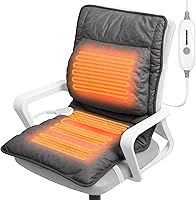 VanBoLon Heated Seat Cushion with Lumbar Support - Office Chair Warmer for Back Pain Relief, Hip & Thigh Heat, 3 Levels, Auto Shut-Off, Universal Fit
