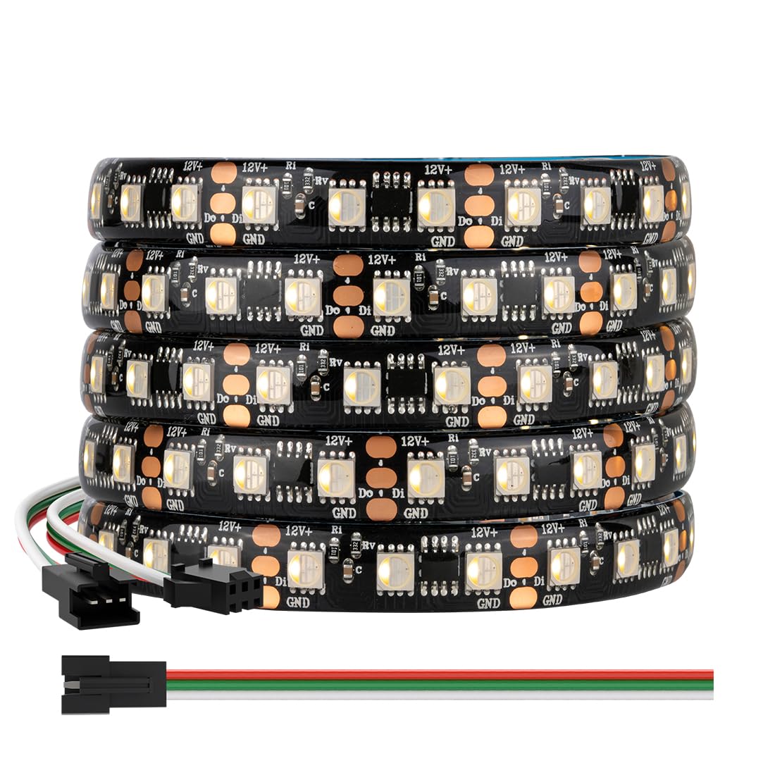BTF-LIGHTING WS2814 RGBW 4in1 IC Adressierbarer LED-Streifen 5050SMD RGB+Warmweiß 5M 84LEDs/m DC12V Schwarz PCB IP65 Wasserdicht Traumfarbe für Heimdekoration DIY-Projekt (nur Streifen)