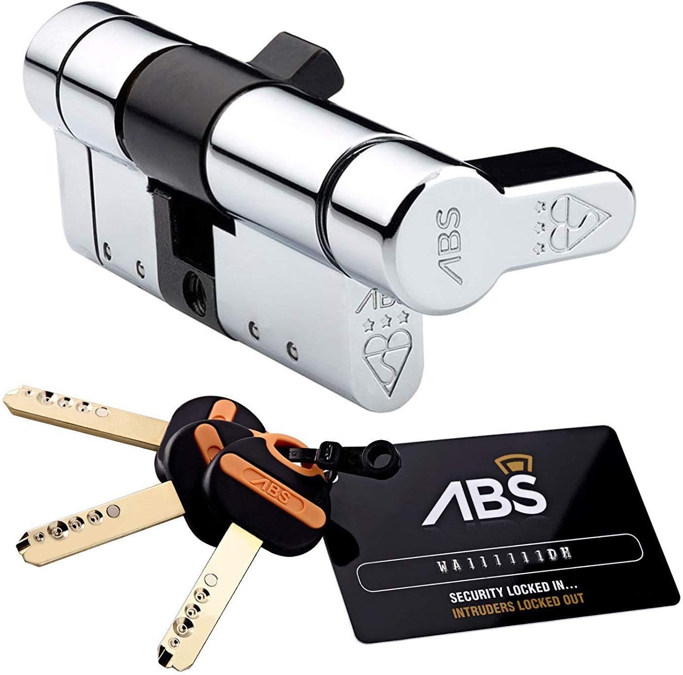 50 (INT) X 40 (EXT) 50/40 Chrome Avocet ABS Quantum Thumb Turn Euro Cylinder Door Lock Barrel Anti Snap High Security 3 Star TS007