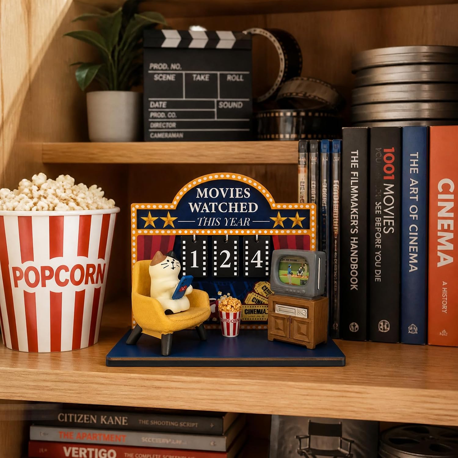 Wooden Movie Tracker, This Year Movie Counter for Film Lovers