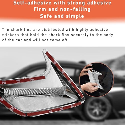 Miniatura 6 de Dickno 2 piezas de cubiertas de ventilación de flujo de aire para capó de automóvil, calcomanías decorativas para capó de ventilación de aire,