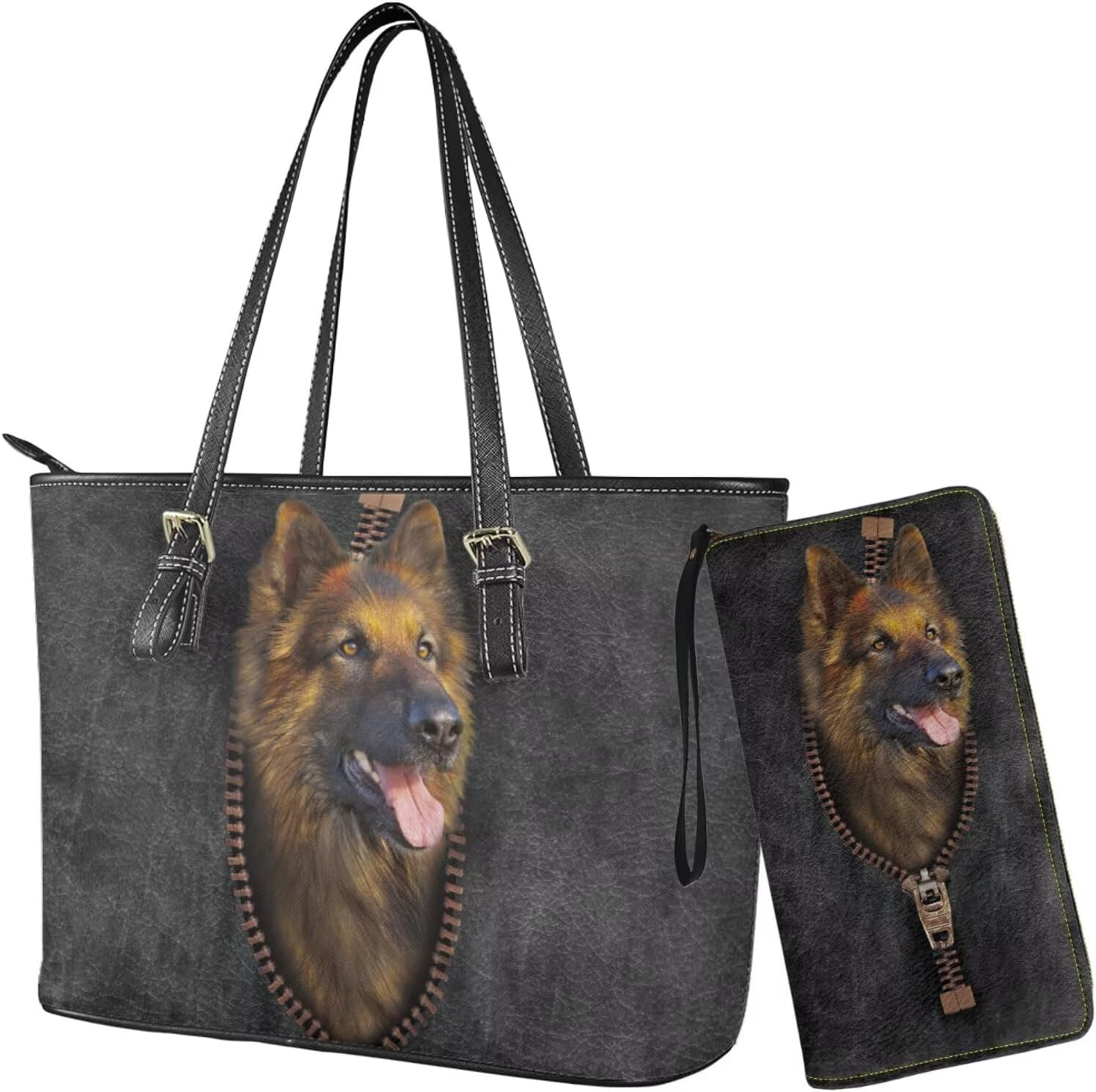 Tote Bag Set with Purse,Handbag and Wallet Set Casual Wallet and Purse Set,Womens Top Handle Shoulder Bags