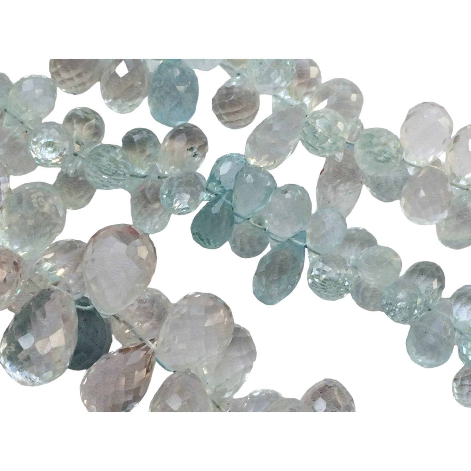 Perles d'aigue-marine à facettes de 5x8mm pour création de bijoux uniques