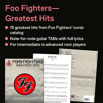 Foo Fighters Greatest Hits Guitar Recorded Versions | Note-for-Note Guitar TAB | 15 Songs Including Everlong, My Hero, Best of You and More | Hal Leonard Sheet Music Songbook