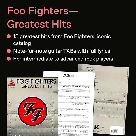 Foo Fighters Greatest Hits Guitar Recorded Versions | Note-for-Note Guitar TAB | 15 Songs Including Everlong, My Hero, Best of You and More | Hal Leonard Sheet Music Songbook
