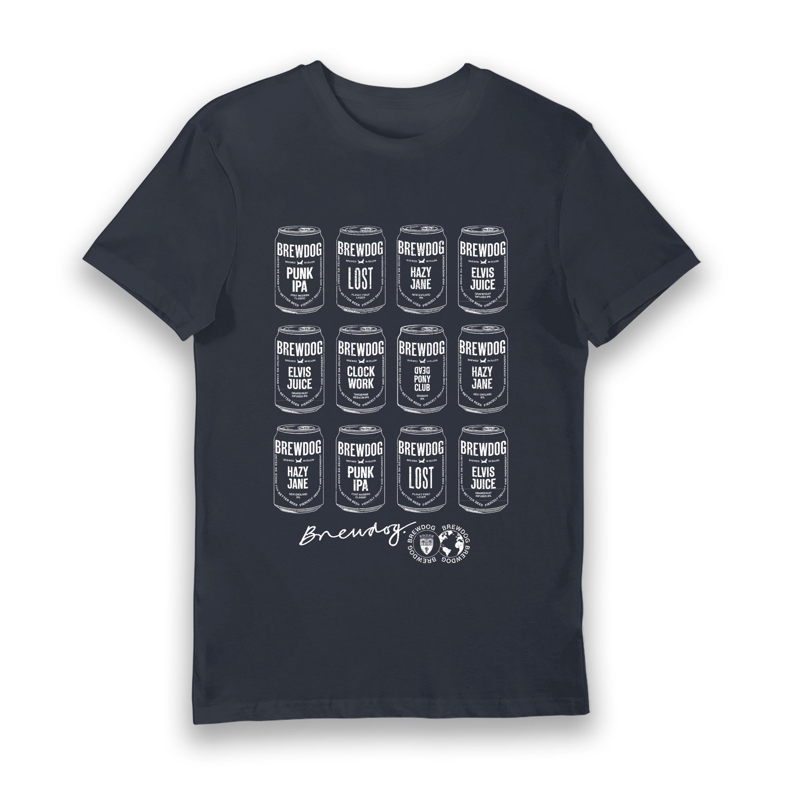 Bioworld BrewDog Outline Cans Adults T-Shirt-L Black