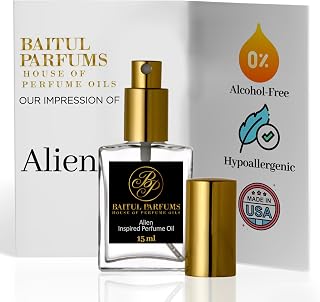 Comparable to Alien Alcohol-Free Perfume Oil – 15ml Travel Size Sprayer Glass Bottle, Long Lasting Fragrance, 98% True-to-Scent, Clean Scent Perfume, Main Accords - Floral, Animalic, Balsamic