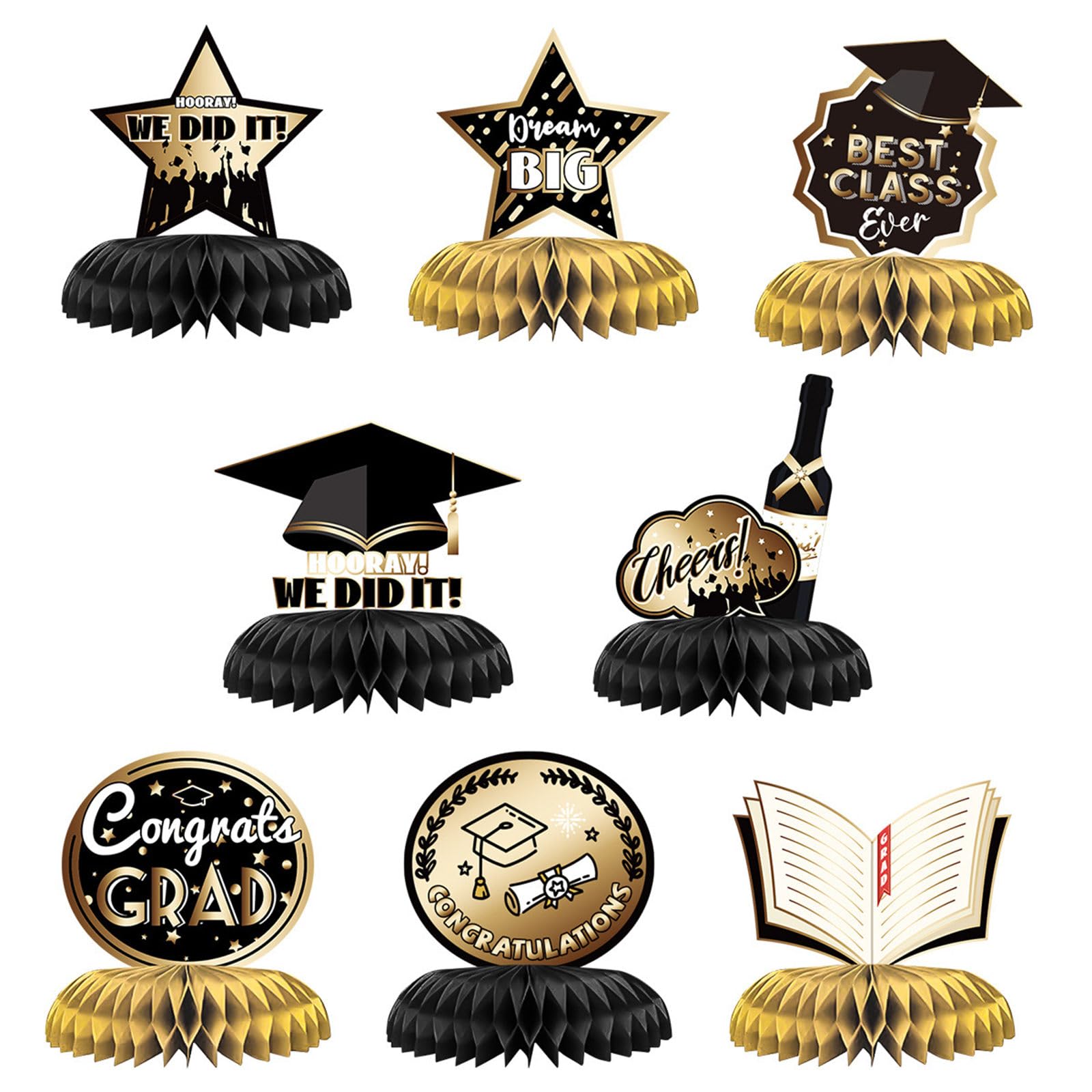 Elnwnnkc Season Decorative Ornament Table Sign Class of 2024 Desk Centerpiece Graduation Season Party Layout Party Supplies