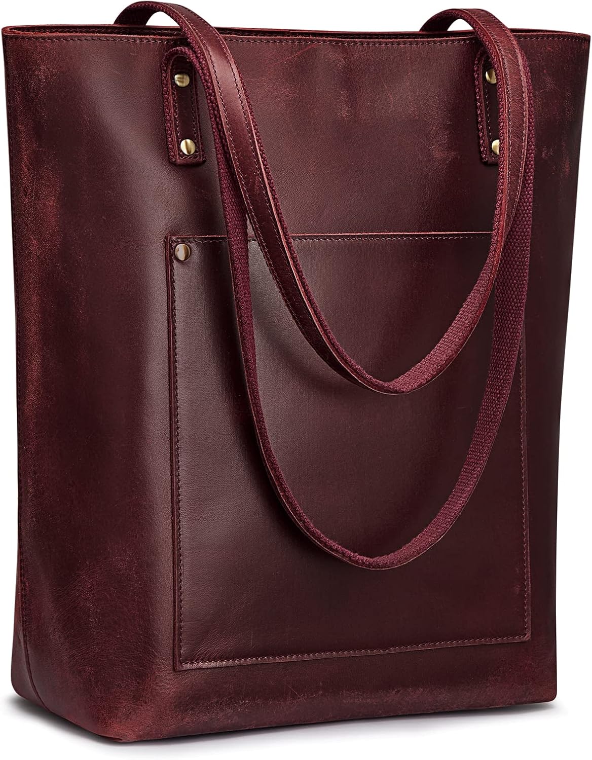 S-ZONE Women Vintage Genuine Leather Tote Bag Large Shoulder Purse Work Handbag | Vintage, Genuine Leather, Large, Purse, Work