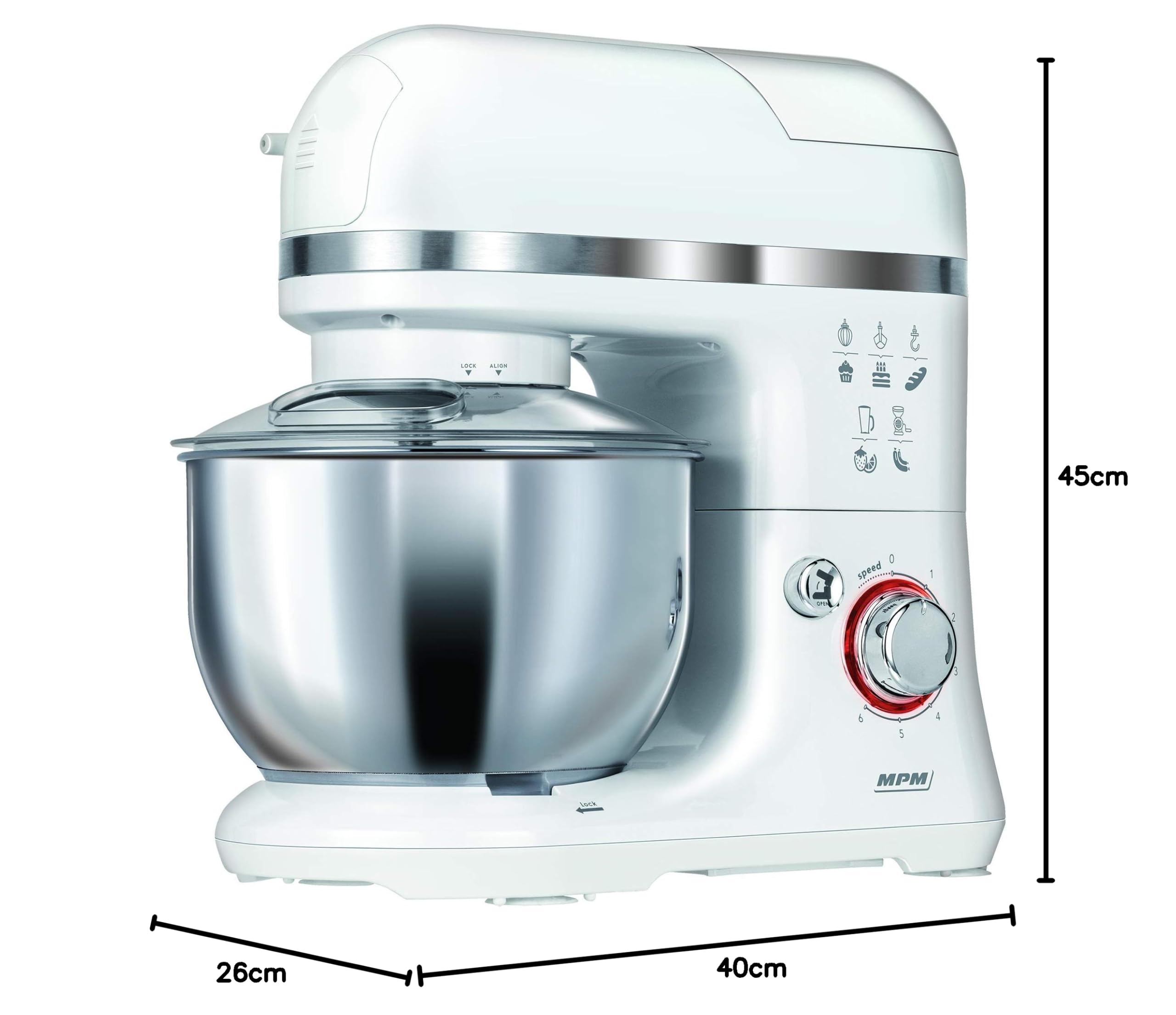 MPM mrk-15 wielofunkcyjny robot kuchenny z mikserem, maszynką do mięsa, blenderem, makaronem, 1200 W