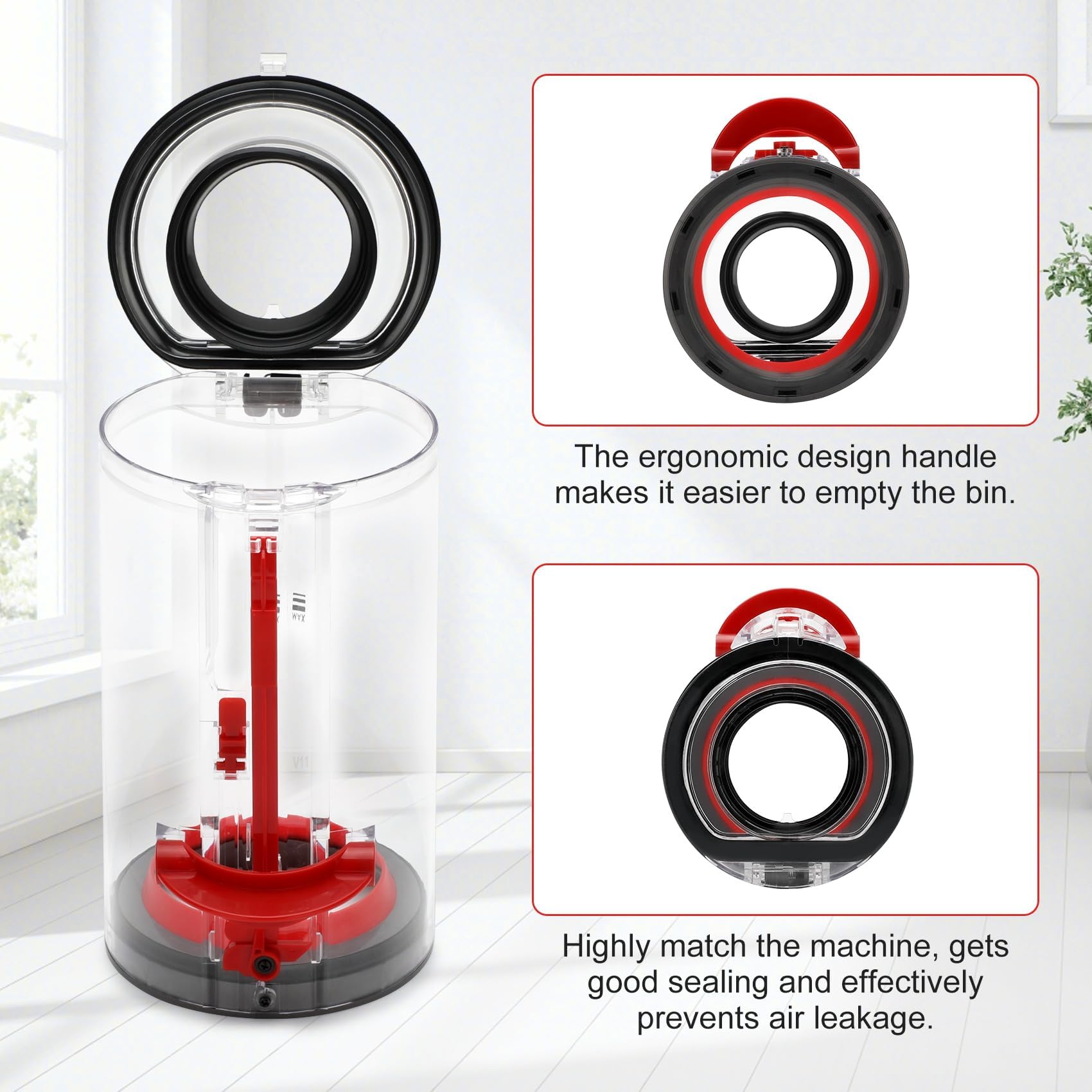 Accessori per il Coperchio Inferiore del Cestino per Dyson V11 V15 SV14 SV15 SV22, Contiene Filtro HEPA, Contenitore per la Polvere Trasparente e di Alta Qualità per Ricambi per Dyson V11 V15 Absolute