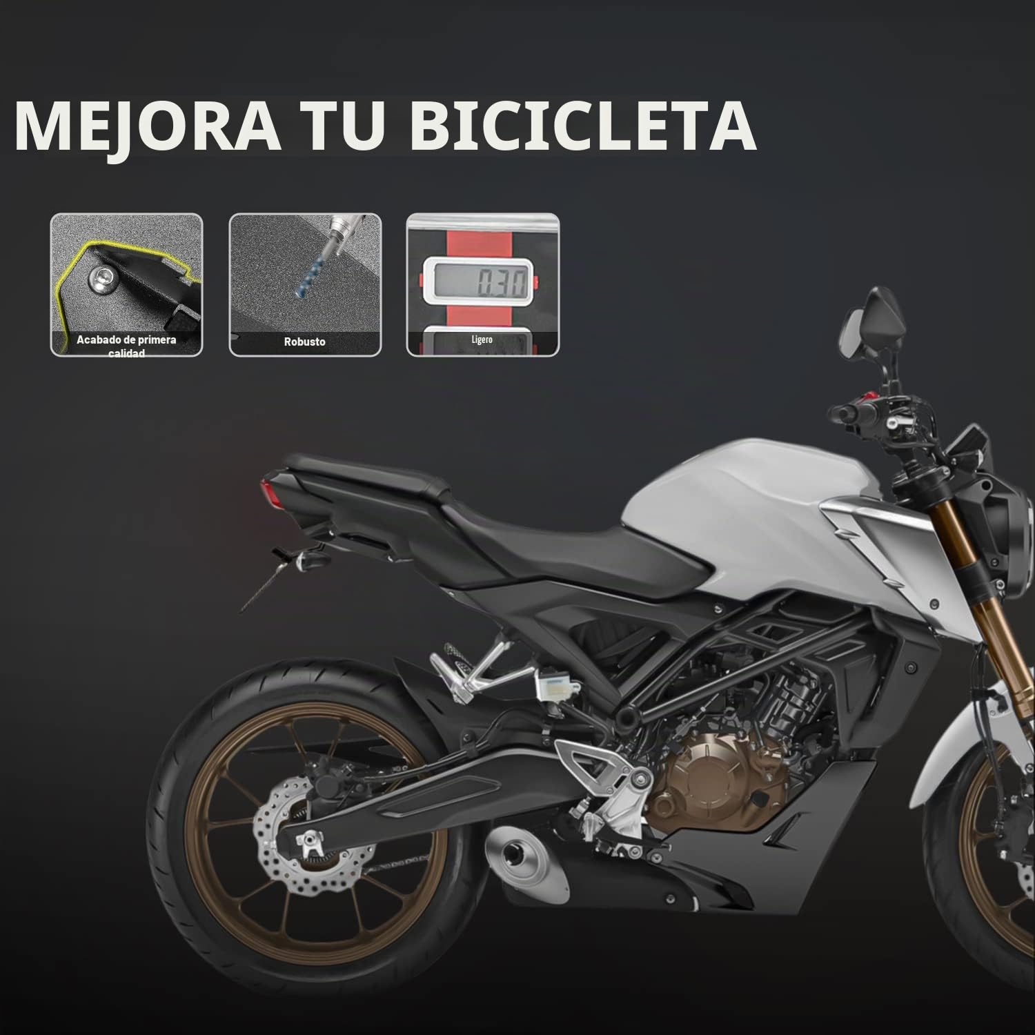 Kit eliminador de Guardabarros Trasero para Motocicleta, Soporte para matrícula Compatible con H-Onda CB125R CB150R CB250R CB300R CB 125 R CB 150 R CB 250 R CB 300 R 2018 2019 2020 2021