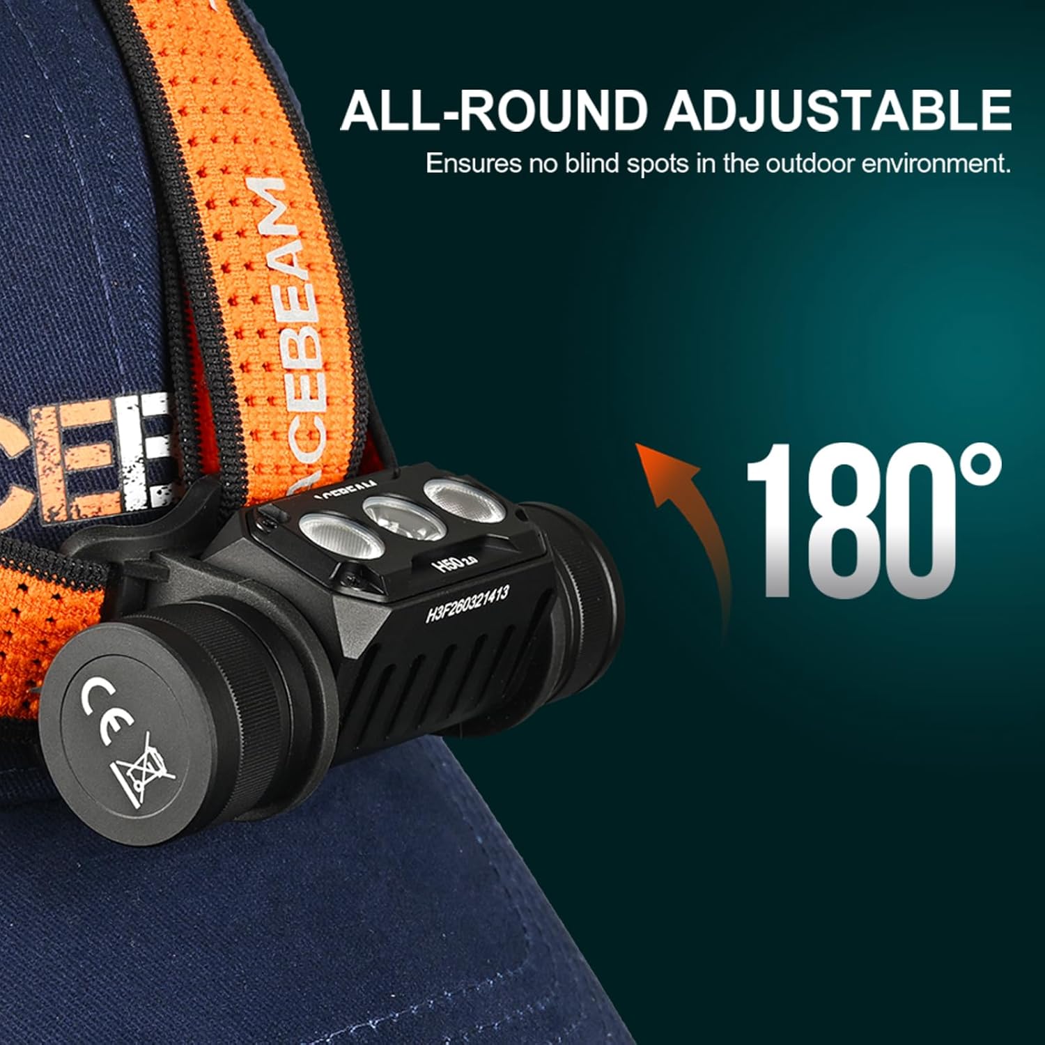 ACEBEAM H50 2.0 High Performance Headlamp 2000 Lumens Spotlight/170° Wide Range Floodlight/Dual Beam, Hard Hat Light Led Headlight Head Lamp for Camping, Hiking, Caving Rescuing