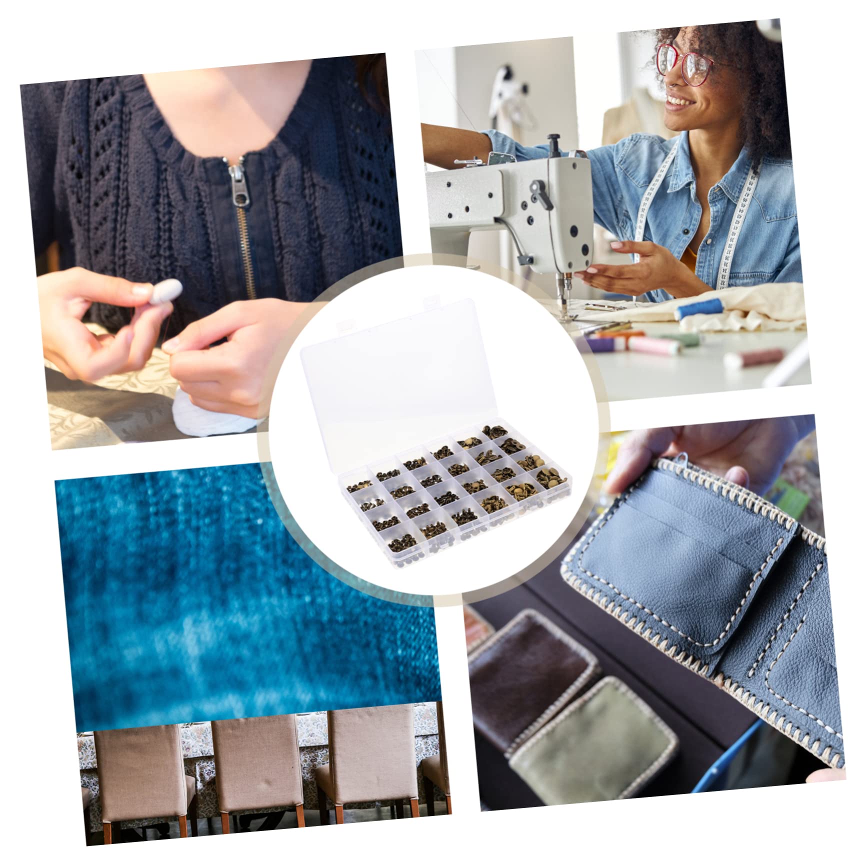 Gadpiparty Remaches Metálicos Doble Tapa Para Reparación De Bolsos De Remaches Tubulares Resistentes La Oxidación Con Caja De Almacenamiento Para Decorar Y Reparar 360 Piezas*4