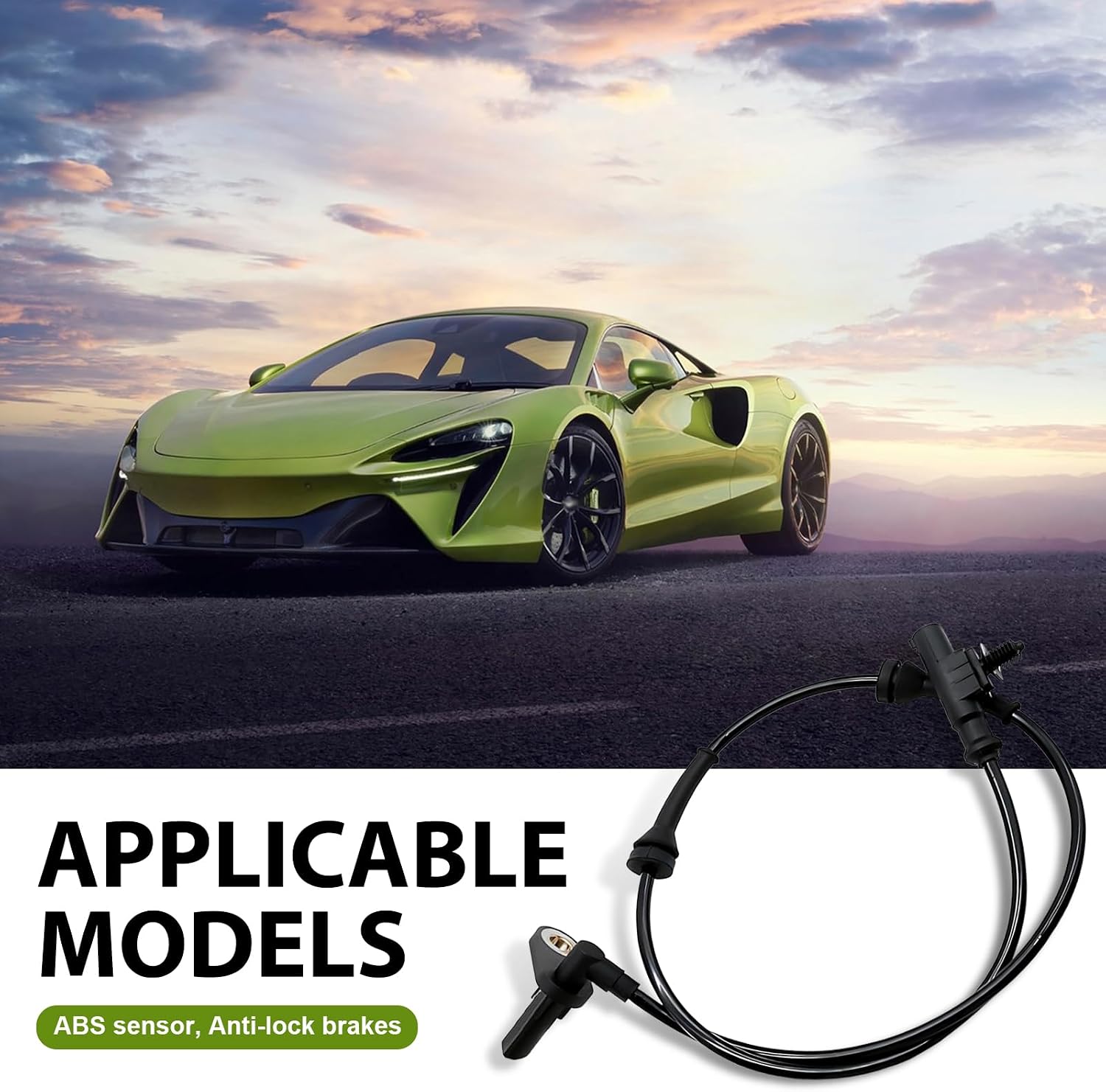 1 PC Car Wheel Speed Sensor, OEM 3630050U2010 Rear Left ABS Anti Lock Brake Sensor, Reliable and Durable Automotive Standard Accessories Replacement, Compatible with Heyue Models (Black)
