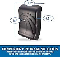 Vista 3 de San Jamar Dispensador de toallas de papel de plástico Ultrafold para baño, color negro