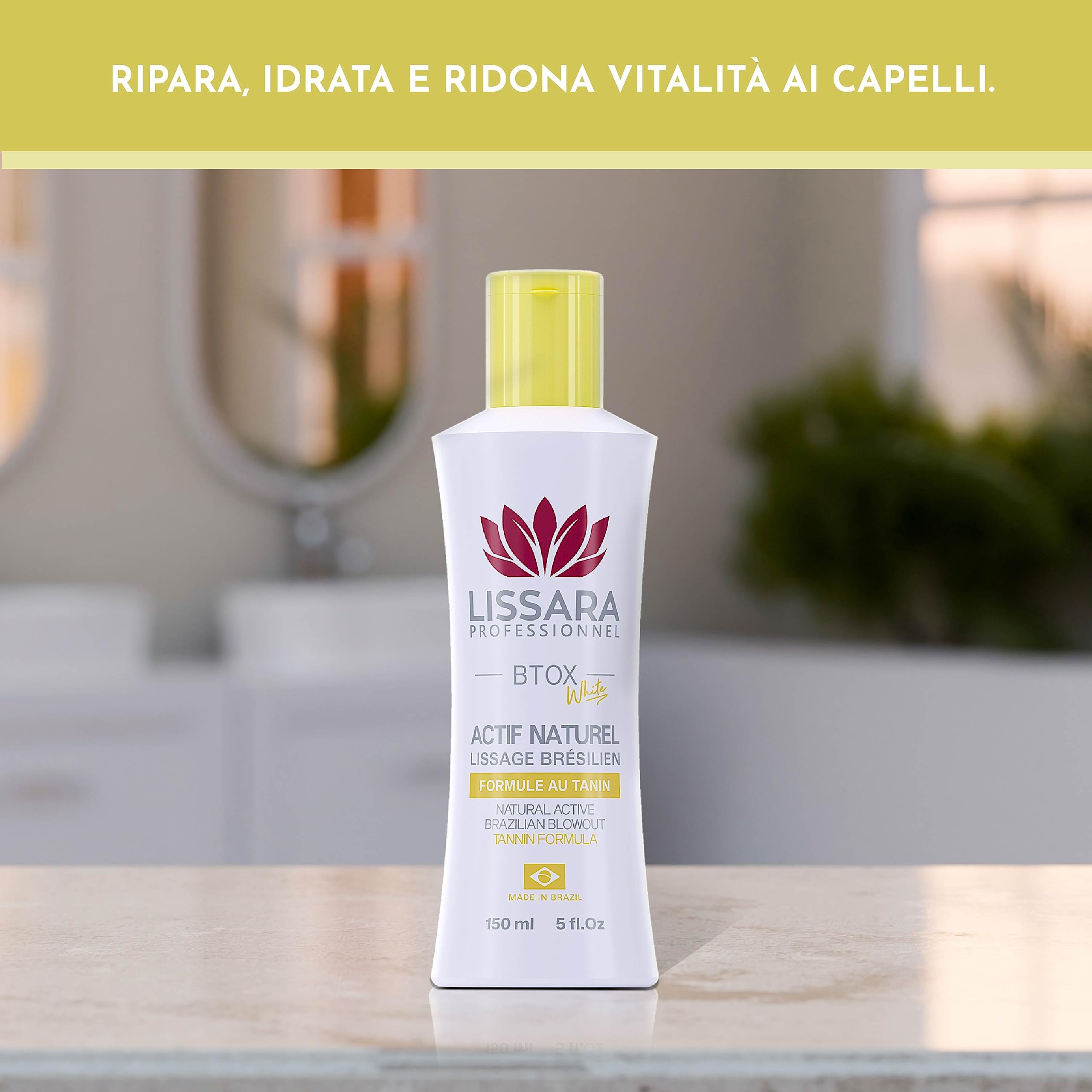 LISSARA - Taninoplastica - White ATTIVO NATURALE - Senza formolo - Trattamento per capelli, ringiovanimento profondo a casa Senza fumo Inodore - Prodotto in Brasile - 150ml