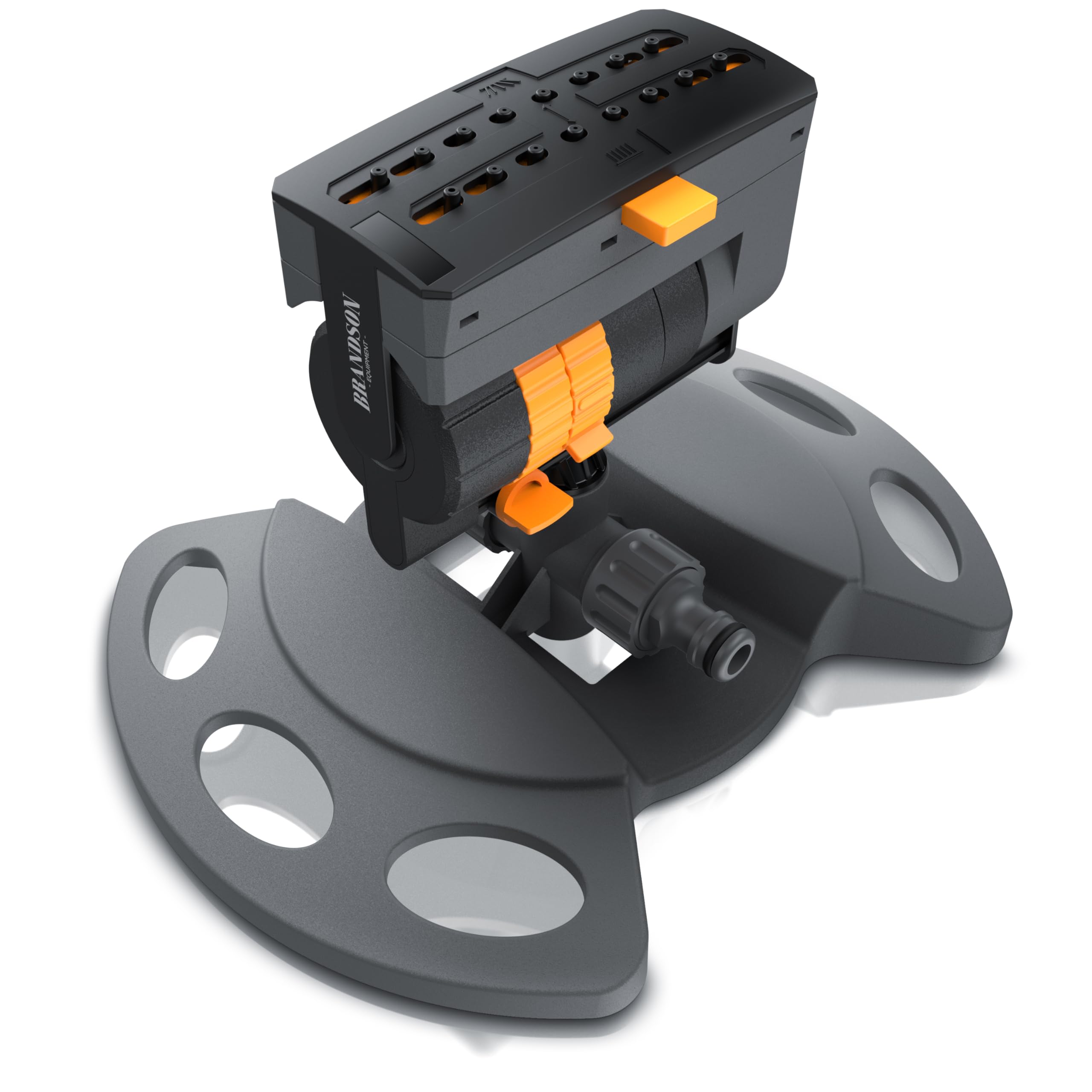 Brandson - Rasensprenger mit 16 Düsen für große Flächen – 3/4 Zoll Viereckregner - Sprühmuster einstellbar von parallel bis gefächert - Oszillation – Garten Rasensprinkler