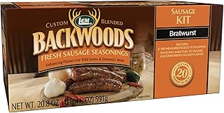 LEM Products Backwoods Bratwurst Fresh Sausage Seasoning Kit, Ideal for Wild Game and Domestic Meat, Seasons Up to 20 Pounds of Meat, 1 Pound, 4.8 Ounce Package