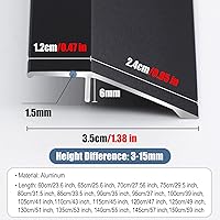Vista 2 de Tira de transición de piso de puerta a madera, rampas de entrada para escalones de escaleras del hogar, reductor de umbrales de aluminio de 1.4 in